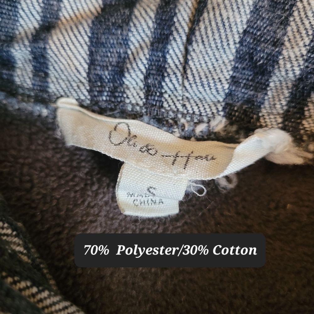OLI & HALI Hoodie w/Denim Star Patchwork, EUC, S(Overszd), Cute+Comfy🤎🩶💙 - Picture 15 of 16